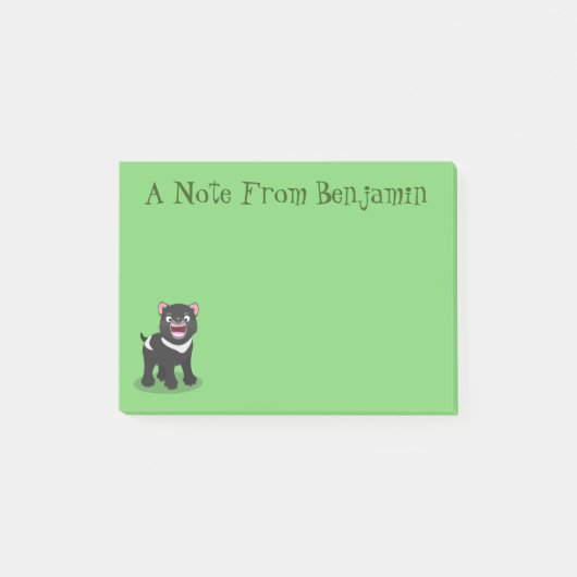 Post-it® Illustration d'un diable de Tasmanie affamé (Devant)