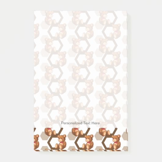 Post-it® illustration d'un ensemble d'ours en peluche sur b (Devant)