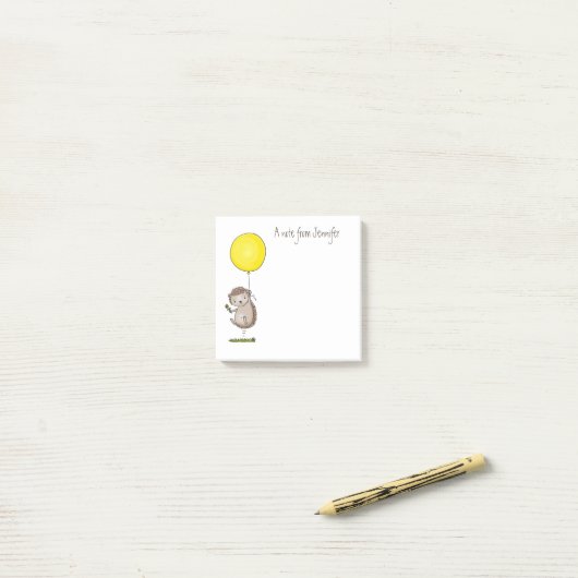 Post-it® Illustration d'un hérisson mignon (Sur un bureau)