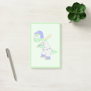 Post-it® Illustration D'Un Joueur De Baseball Brontosaurus.