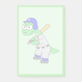 Post-it® Illustration D'Un Joueur De Baseball Brontosaurus. (Devant)