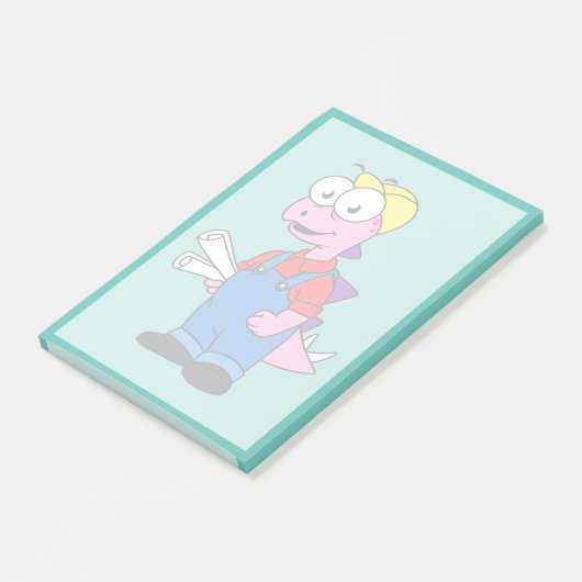 Post-it® Illustration D'Un Ouvrier De Construction De Stego (Incliné)