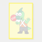 Post-it® Illustration D'Un Parasaurolophus Traffic Enforcer (Devant)