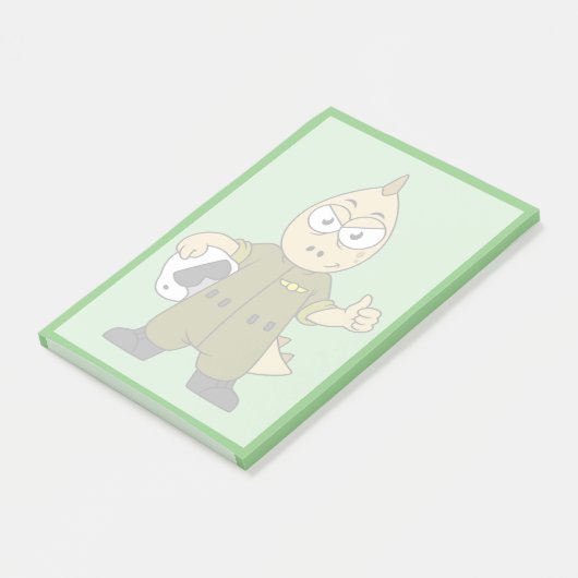 Post-it® Illustration D'Un Pilote À Jet Allosaurus. (Incliné)