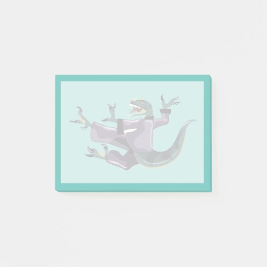 Post-it® Illustration D'Un Rapteur Qui Fait Du Karaté. (Devant)