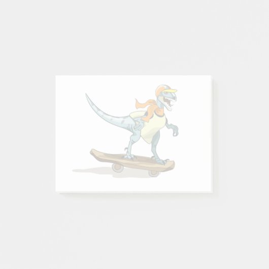 Post-it® Illustration D'Un Raptor Skateboard. (Devant)
