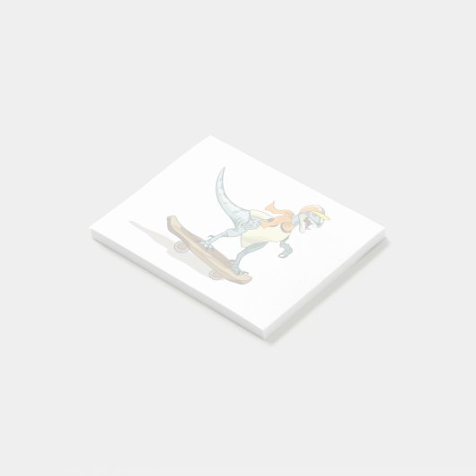 Post-it® Illustration D'Un Raptor Skateboard. (Incliné)