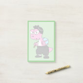 Post-it® Illustration D'Un Spinosaurus Bruce Lee. (Sur un bureau)
