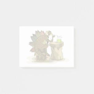 Post-it® Illustration D'Un Stegosaurus Qui Boit Une Boisson