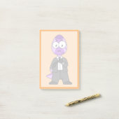 Post-it® Illustration D'Un Transporteur Pachycéphalosaure. (Sur un bureau)