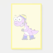 Post-it® Illustration D'Un Tyrannosaurus Rex De Patinage. (Devant)