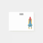 Post-it® Illustration d'un vaisseau de fusées (Devant)