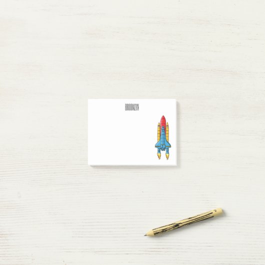 Post-it® Illustration d'un vaisseau de fusées (Sur un bureau)
