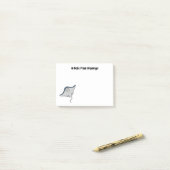 Post-it® Illustration d'une caricature de poisson stingray (Sur un bureau)
