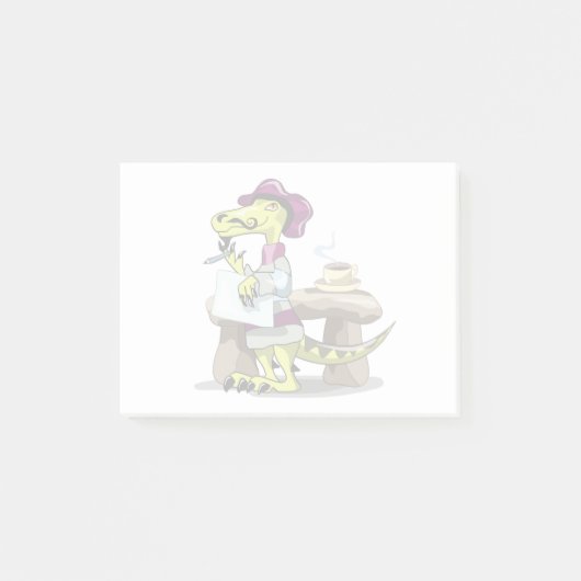 Post-it® Illustration D'Une Pensée De Poète Raptor Caricatu (Devant)