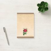 Post-it® Illustration d'une rose rouge sur fond beige (Bureau)