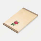 Post-it® Illustration d'une rose rouge sur fond beige (Incliné)
