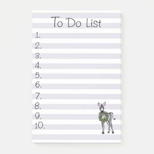 Post-it® Illustration festive de zèbre de vacances, Zèbre d (Devant)