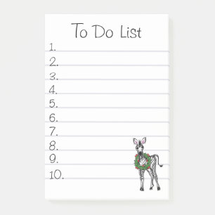 Post-it® Illustration festive de zèbre pour les fêtes, Zèbr
