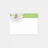 Post-it® Illustration florale Daisy tendance - chaux et jau (Devant)