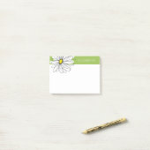 Post-it® Illustration florale Daisy tendance - chaux et jau (Sur un bureau)