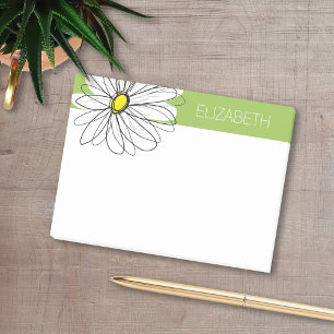 Post-it® Illustration florale Daisy tendance - chaux et jau