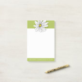 Post-it® Illustration florale Daisy tendance - chaux et jau (Sur un bureau)