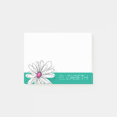 Post-it® Illustration florale tendance - rose et vert (Devant)