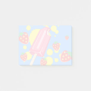 Post-it® Illustration Fun Pink Popsicle and Strawberries