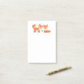 Post-it® Illustration graphique des renards orange mignons (Sur un bureau)