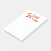 Post-it® Illustration graphique des renards orange mignons (Incliné)
