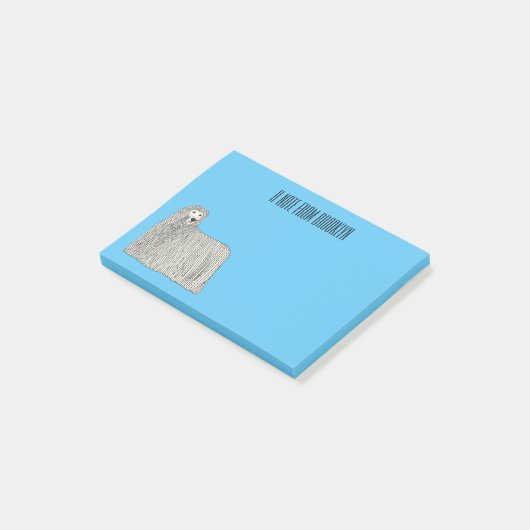 Post-it® Illustration Komondor pour chien (Incliné)