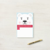 Post-it® Illustration mignonne de caractère d'ours blanc (Sur un bureau)