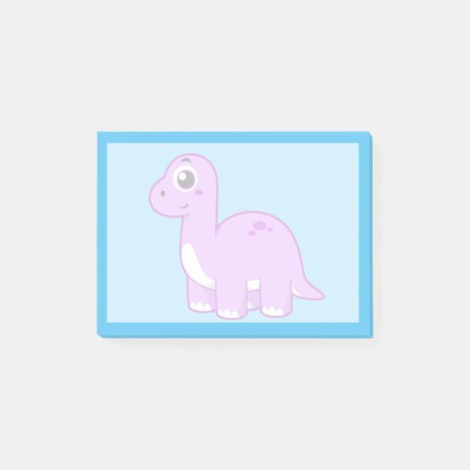 Post-it® Illustration Mignonne D'Un Brontosaurus Dinosaure. (Devant)