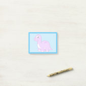 Post-it® Illustration Mignonne D'Un Brontosaurus Dinosaure. (Sur un bureau)
