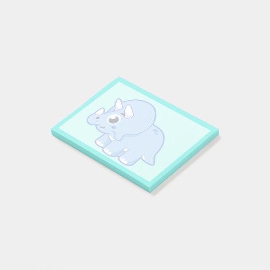 Post-it® Illustration Mignonne D'Un Dinosaure Tricératops. (Incliné)