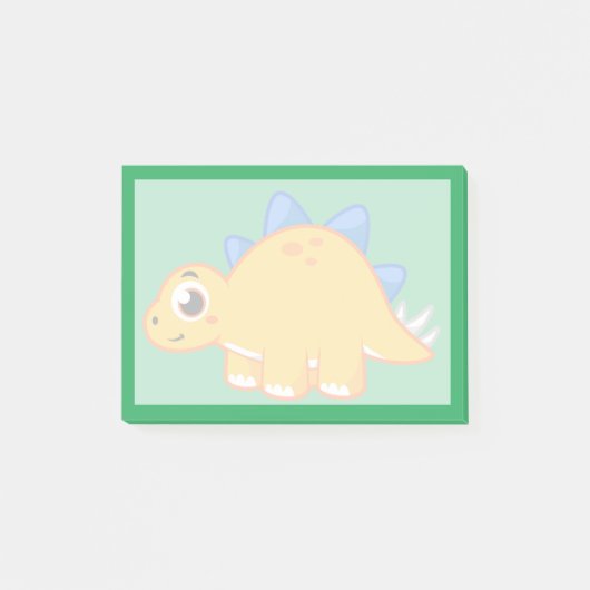 Post-it® Illustration Mignonne D'Un Stegosaurus. (Devant)