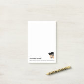 Post-it® Illustration moderne de style cheveux homme Barbie (Sur un bureau)