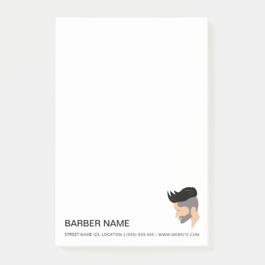 Post-it® Illustration moderne de style cheveux homme Barbie (Devant)
