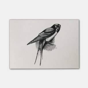 Post-it® Illustration rapide vintage d'oiseau d'hirondelle