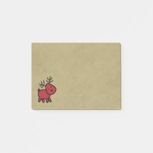 Post-it® Illustration Red Christmas Reindeer