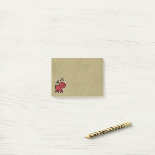 Post-it® Illustration Red Christmas Reindeer (Sur un bureau)