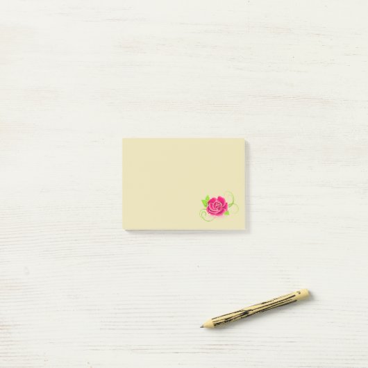 Post-it® Illustration rose (Sur un bureau)
