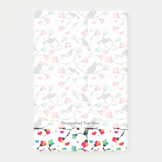 Post-it® illustration tropicale d'oiseau mignon de toucan (Devant)