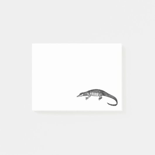Post-it® Illustration vintage d'alligator (Devant)