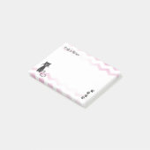 Post-it® Image de chat mignon rose Zigzags Nom Modèle (Incliné)