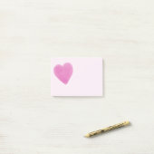 Post-it® Image du coeur rose (Sur un bureau)