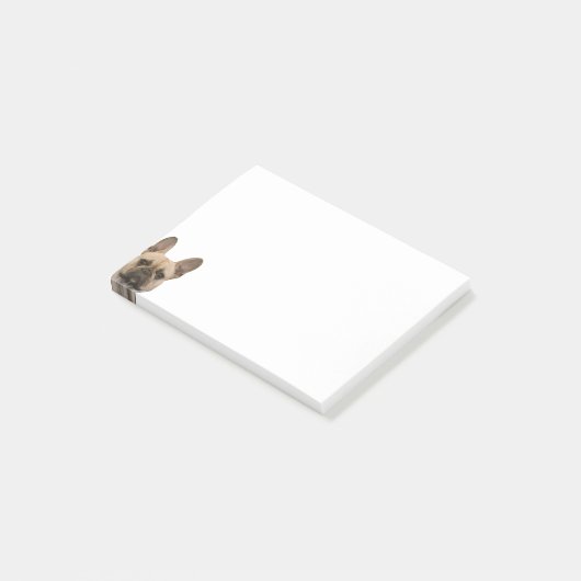 Post-it® Image mignonne de visage de photo de bouledogue (Incliné)