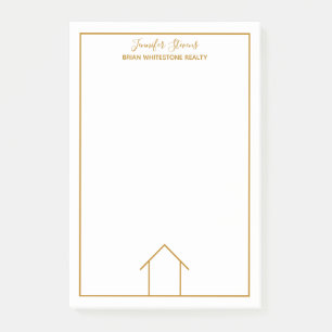 Post-it® Immobilier Maison Simple Chic Or Personnalisé Rea