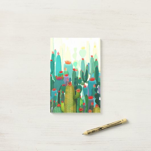 Post-it® Impression Cactus | Beaucoup De Cactus (Sur un bureau)